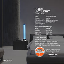 Load image into Gallery viewer, PL001 UVC Disinfectant Table Lamp
