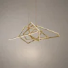 Ailish gold geometric LED chandelier with sculptural intersecting linear design