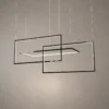 Alethea matte black geometric LED chandelier with layered rectangular frames