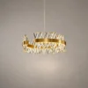 Alodia brass gold crystal LED chandelier with circular ring design