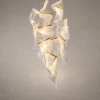 Auretta sculptural LED chandelier with layered translucent acrylic elements