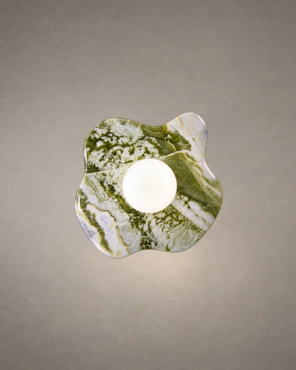 Calissa Irish Green sculptural wall lamp with organic free-form design