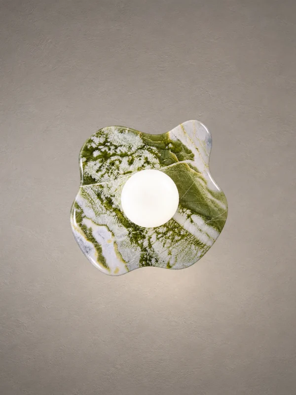 Calissa Irish Green sculptural wall lamp with organic free-form design