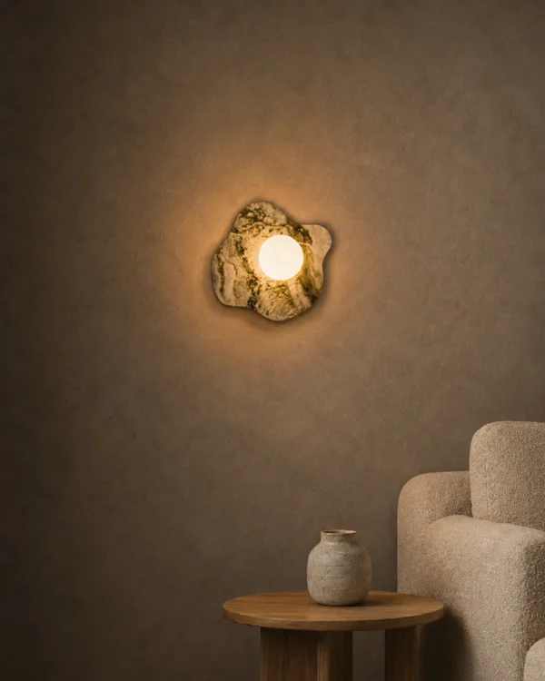 Calissa Irish Green wall lamp providing warm illumination in a contemporary interior