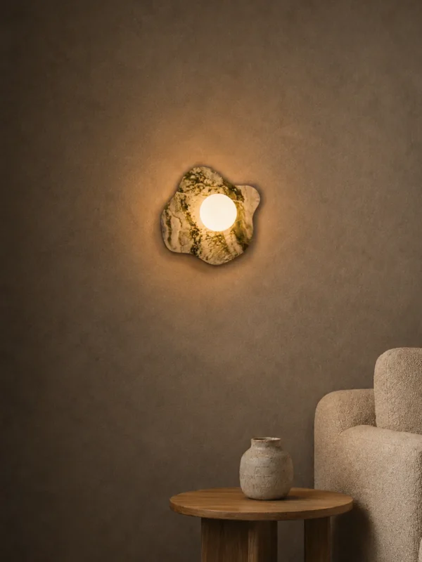 Calissa Irish Green wall lamp providing warm illumination in a contemporary interior