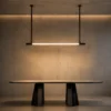 Clio modern linear chandelier with a minimalist suspended bar design