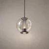 Esadora Large coffee and cognac pendant light with clear spherical glass design