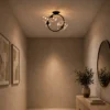 Hebe modern ceiling light with clear glass globes in a contemporary entryway
