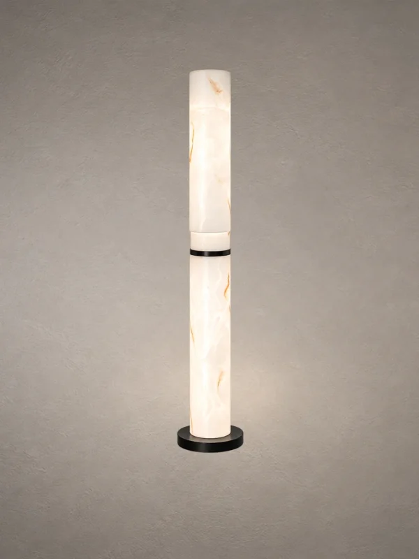 Holden bronze and black floor lamp with a tall illuminated column design