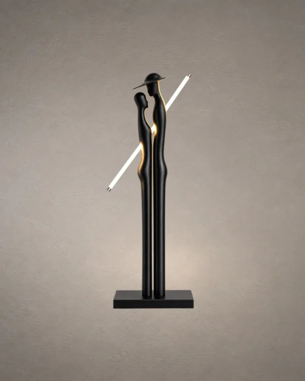 Humano Couple sculptural floor lamp in matte black
