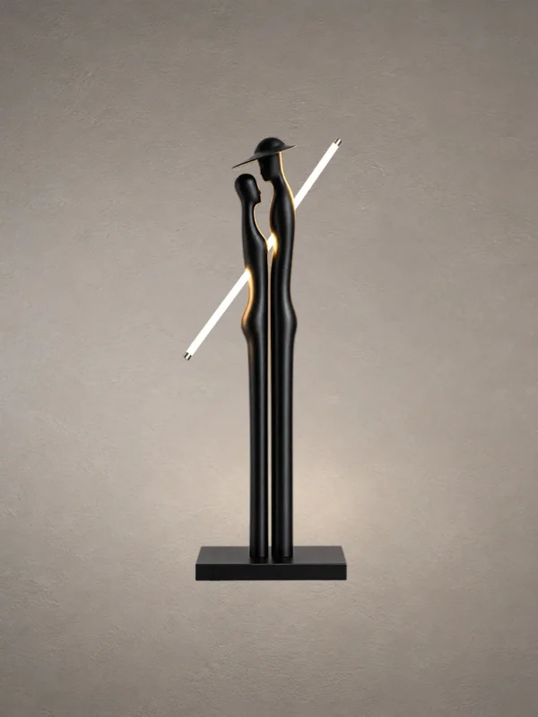 Humano Couple sculptural floor lamp in matte black
