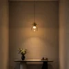 Lara brass gold pendant light illuminating a contemporary interior
