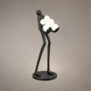 Maravel black sculptural floor lamp with six illuminated fiberglass globes