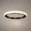 Soma dark brown circular chandelier with decorative illuminated accents