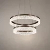 Valor Duo coffee gold chandelier with two suspended illuminated rings