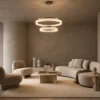 Valor Duo double-ring chandelier in a modern living room