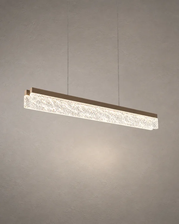 Valor Hanging coffee gold linear chandelier with decorative illuminated detailing