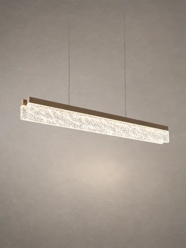Valor Hanging coffee gold linear chandelier with decorative illuminated detailing
