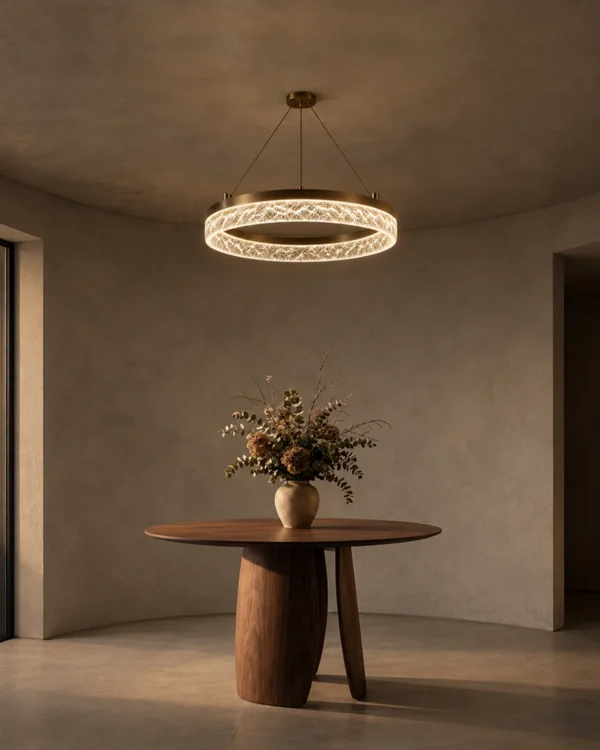Valor Single coffee gold ring chandelier in a modern interior