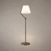 Vansa brushed bronze floor lamp with a softly diffused fabric shade