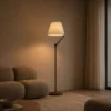 Vansa modern floor lamp with fabric shade in a contemporary interior