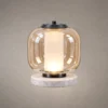 Alvero Cognac table lamp with rounded glass body and illuminated center