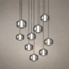Aspen 9 Round Chandelier in Bronze and Smokey Grey finish