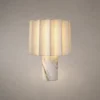 Astra Modern Decorative Table Lamp Astra white table lamp featuring a pleated cylindrical shade and marble-patterned base