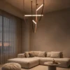 Athos Chandelier Living Room Interior Athos chandelier suspended above a modern living room seating area