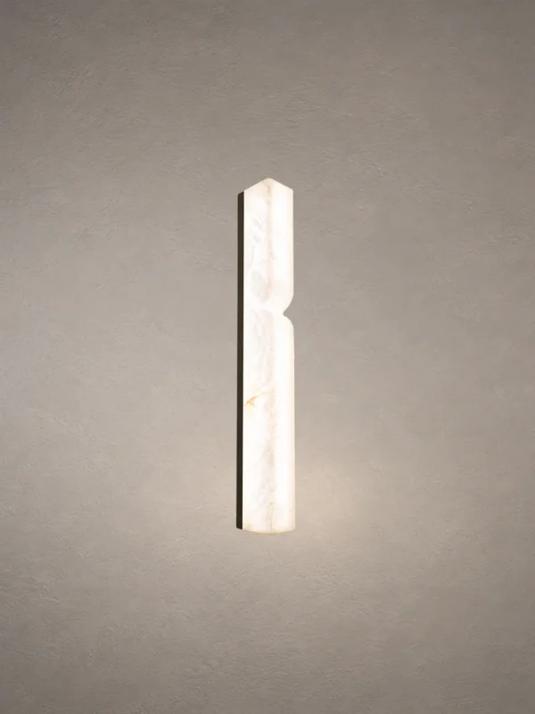 Bianco vertical wall lamp featuring illuminated Off-White panels with Bronze detailing