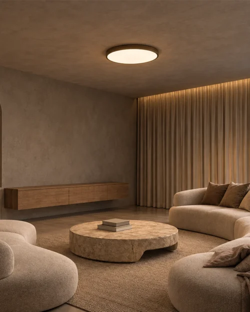 Carrie Gold ceiling light in a contemporary living room