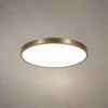 Carrie LED ceiling light with slim circular Gold frame and white diffuser