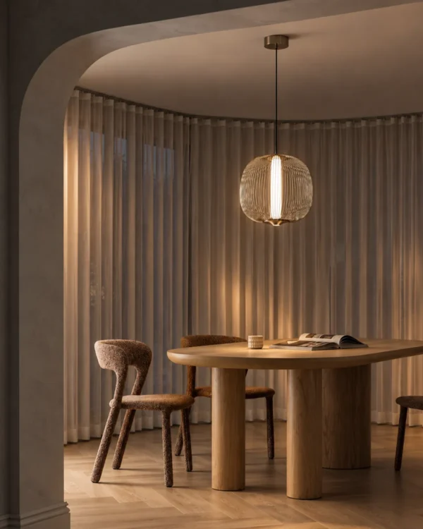 Clymene Pendant Light above a dining table in a contemporary interior