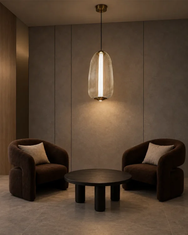 Clymene Pendant Light displayed in a modern living room