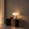 Elvera Table Lamp Modern Console Elvéra white table lamp displayed on a dark wooden console in a contemporary interior