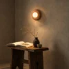 Gemma Red Travertine circular wall lamp