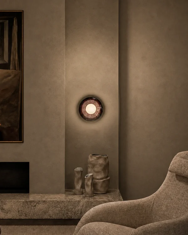 Gemma Violet wall lamp in a contemporary living room