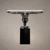Humano Squatting floor lamp with human figure and elongated illuminated bar