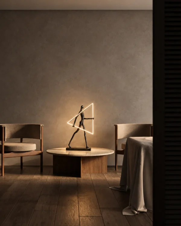 Humano Triangle floor lamp displayed in a modern interior