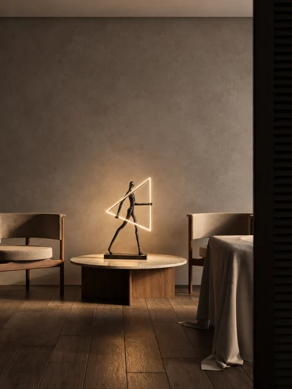 Humano Triangle floor lamp displayed in a modern interior