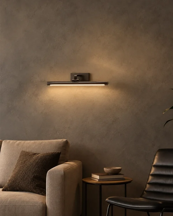 Kamari wall lamp illuminating a contemporary interior