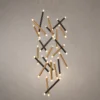 Kendra 24 chandelier with intersecting Black and Gold linear elements