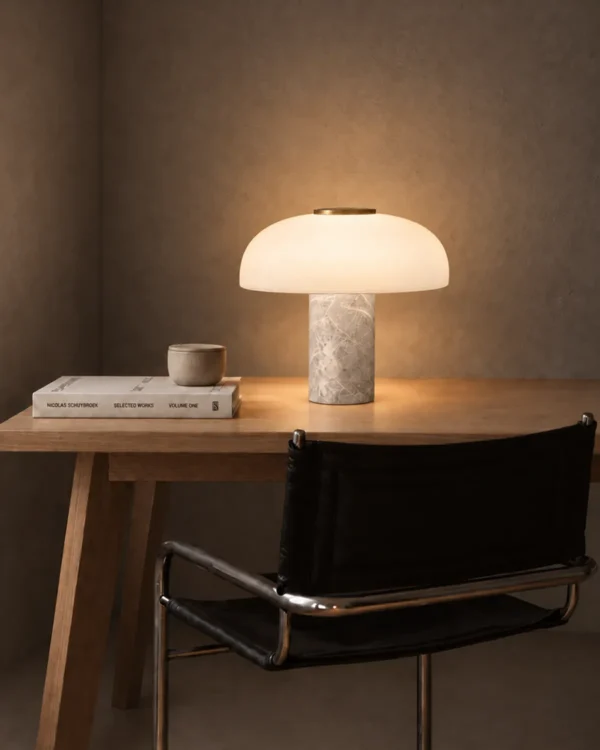 Kiel table lamp with dome-shaped shade in a modern interior