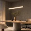 Kori 120 Gun Black linear chandelier in a modern interior
