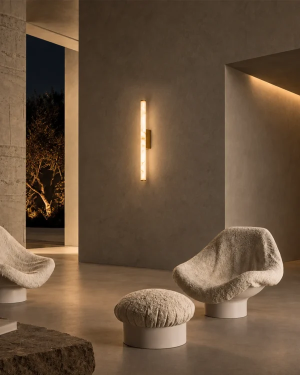 Leti vertical wall lamp illuminating a modern interior