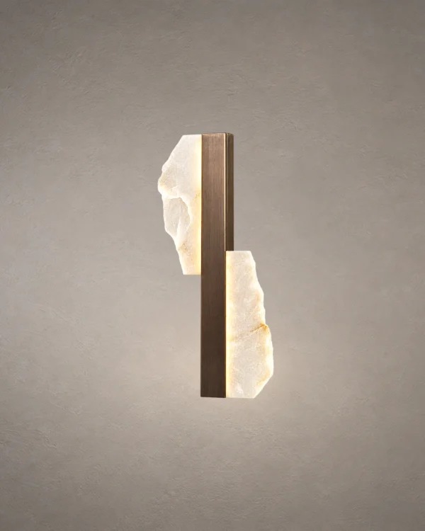 Offset Plate sculptural wall lamp in Dark Brown
