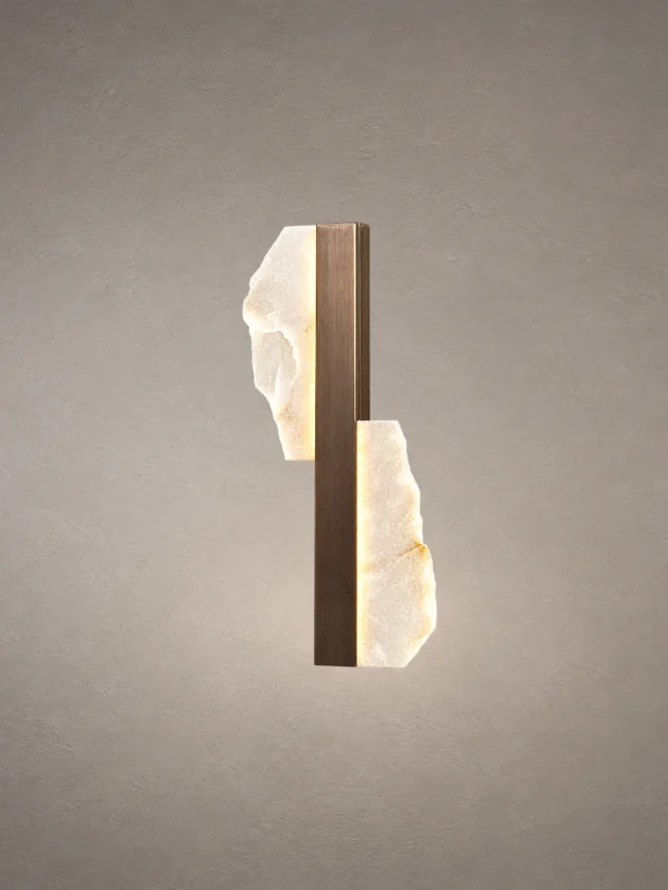Offset Plate sculptural wall lamp in Dark Brown