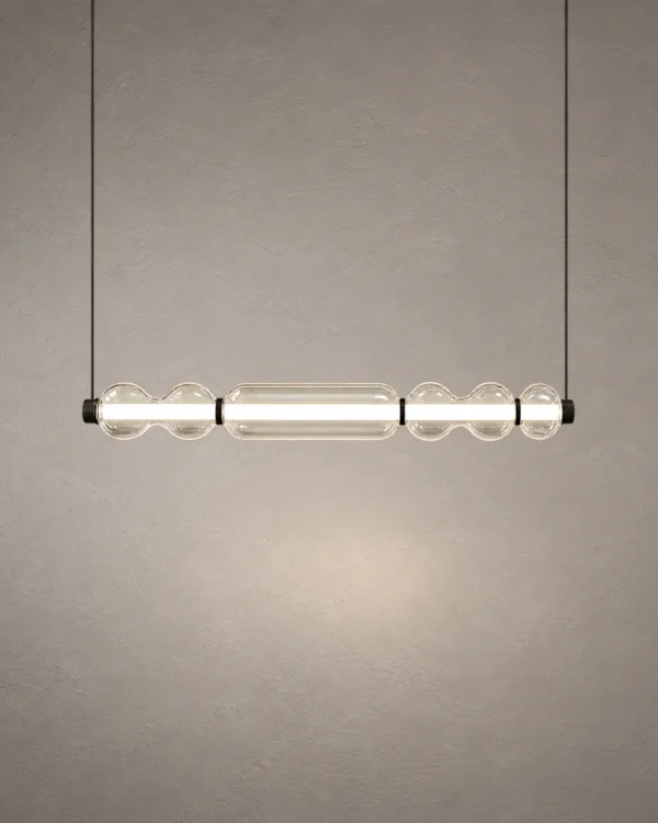 Orbis Horizontal Pendant Light with rounded glass forms