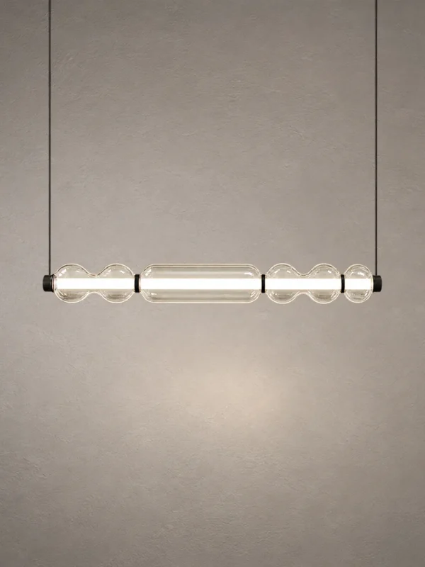 Orbis Horizontal Pendant Light with rounded glass forms