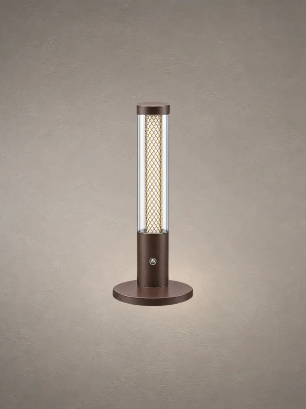Oryn contemporary cylindrical table lamp with circular base